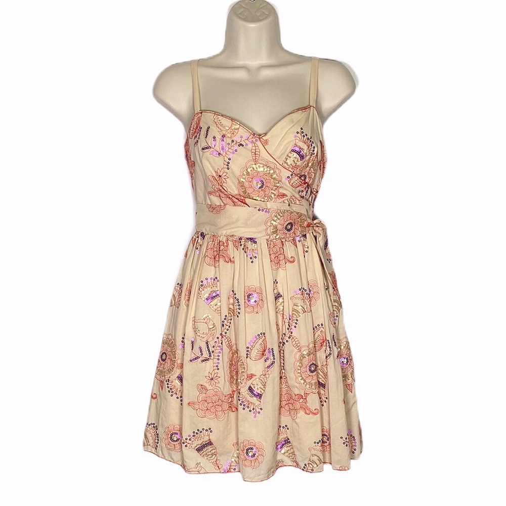 Chelsea & Violet Ecru Embroidered Cotton Dress